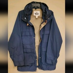 Vtg Woolrich Full Zip Utility Parka Jacket 1527 Blue Mens Sz Medium - Excellent